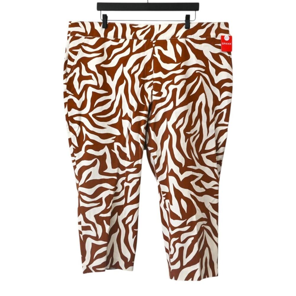 Spanx Clay Zebra On The Go Animal Print Petite Pants Size 3X 20366Q